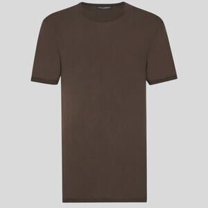 Dolce & Gabbana short-sleeve silk T-shirt in coffee brown size IT 50 Large